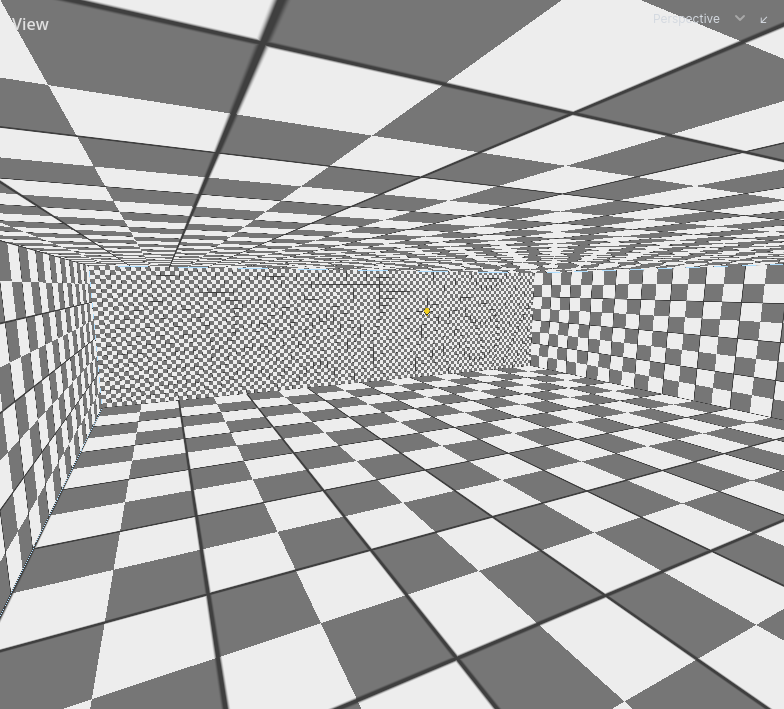 Lightmap Scale view: fine texels on a lit wall, coarse on the floor