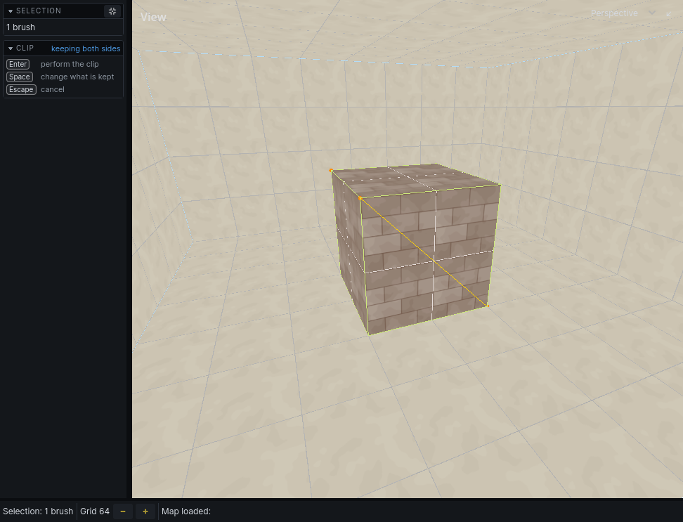 Clipping a wedge off a solid block