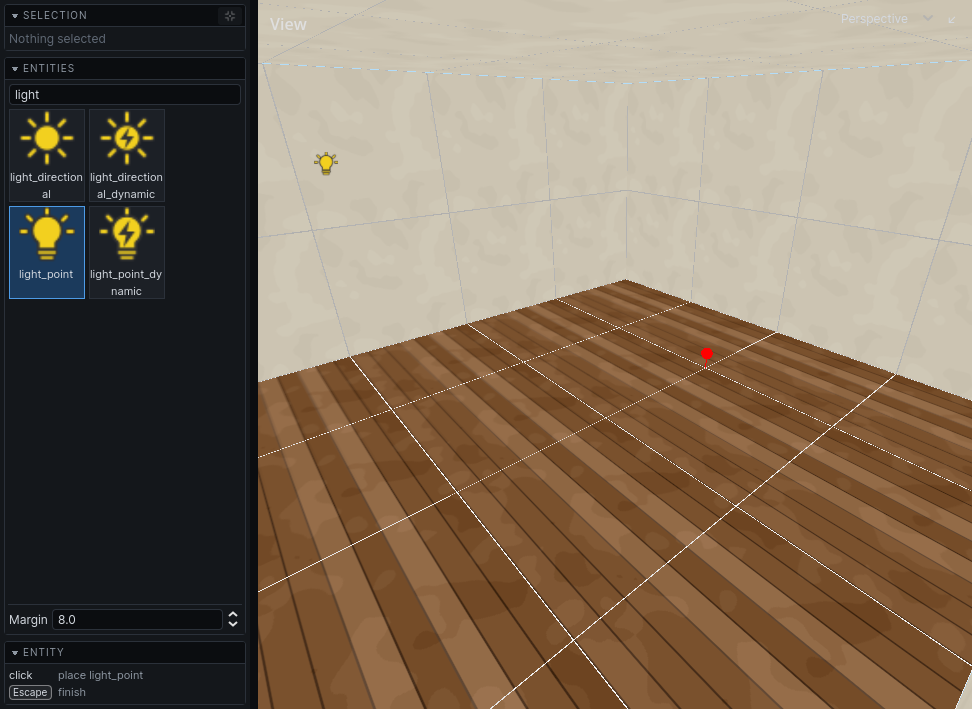 Placing lights with the entity browser