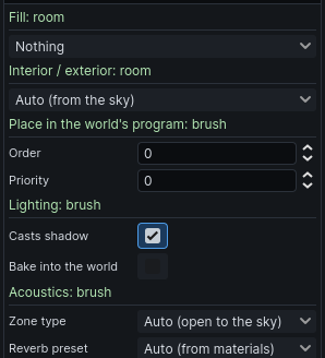 The inspector with a room selected