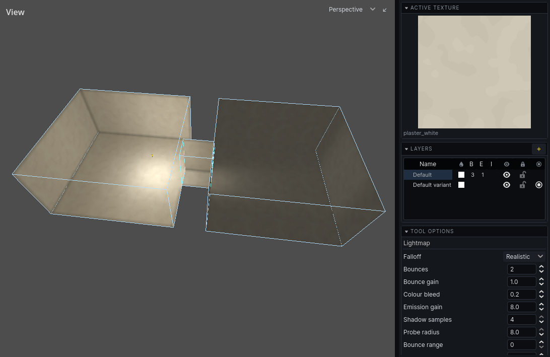 The lightmap tool after a bake