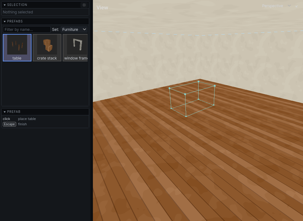 Placing a prefab